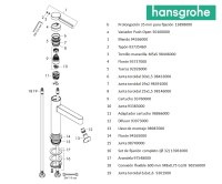 RECAMBIOS MONOMANDO LAVABO 100 FINORIS HANSGROHE